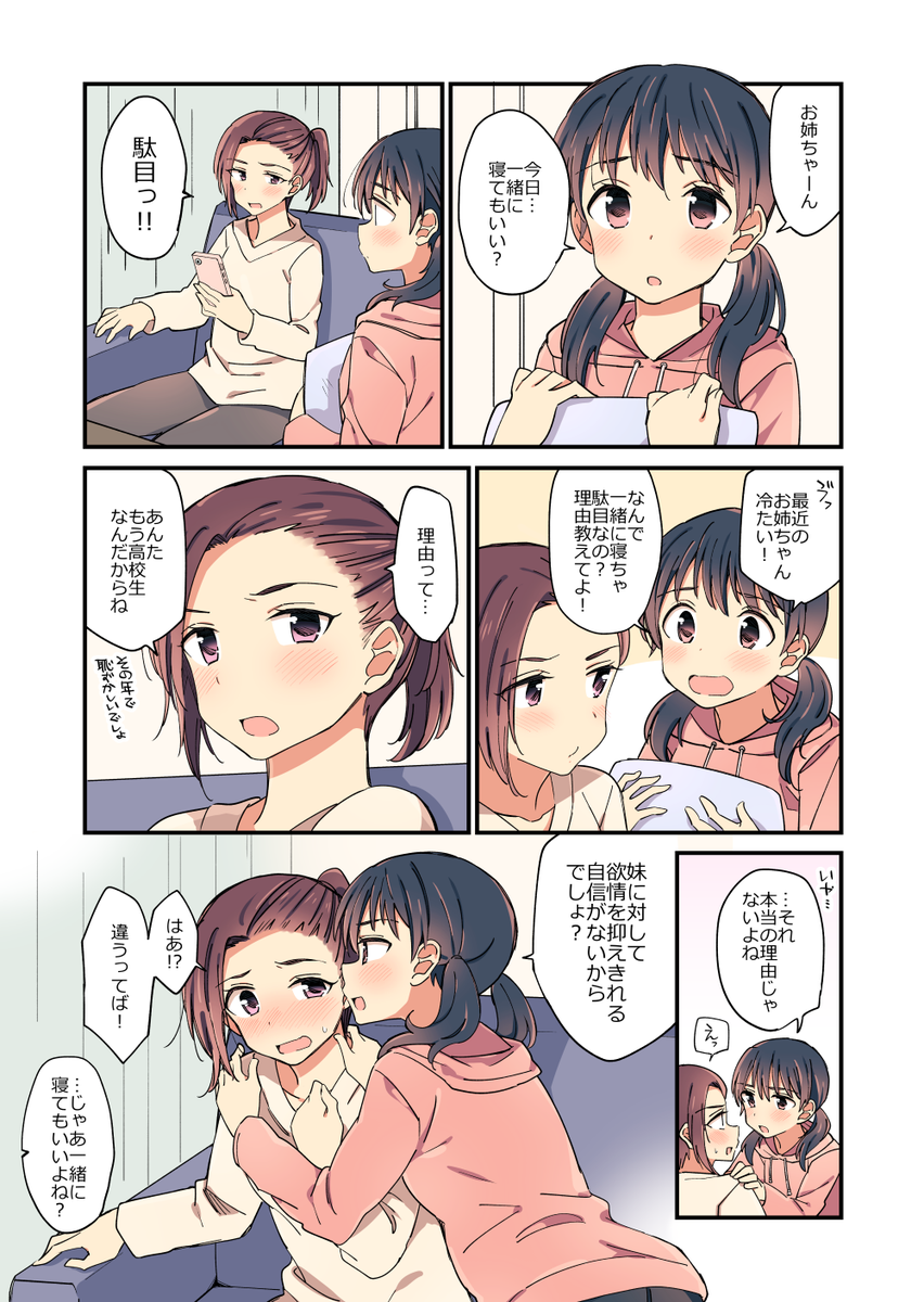 このあとめちゃくちゃ欲情を抑えきれなくなる姉妹百合。 