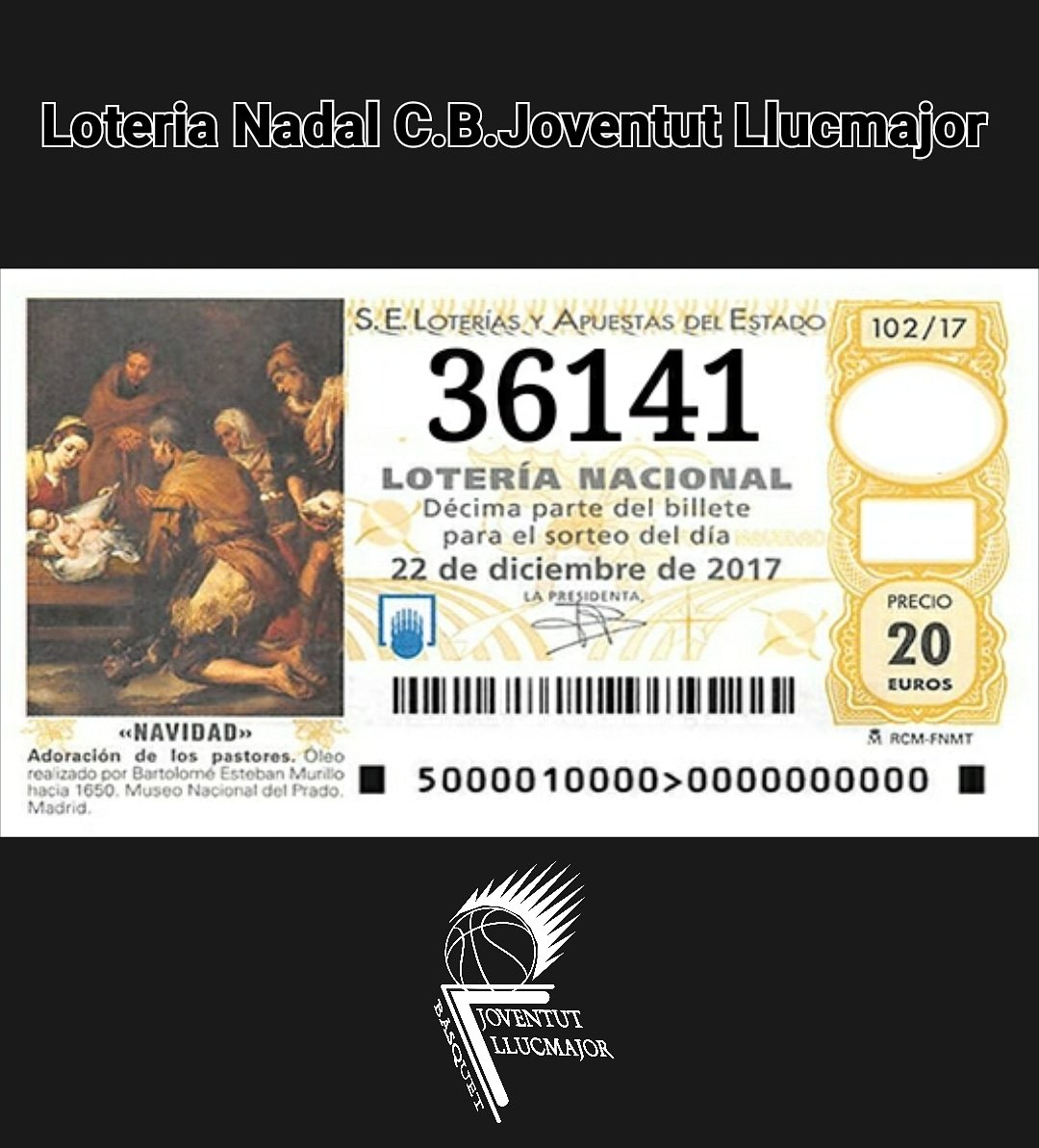 cbj_llucmajor's tweet photo. https://t.co/m6gD5tGyzE

Loteria de Nadal 2017. 
Demanau-la als vostres entrenadors/es o al correu del club. https://t.co/DCH1qpO6tC
