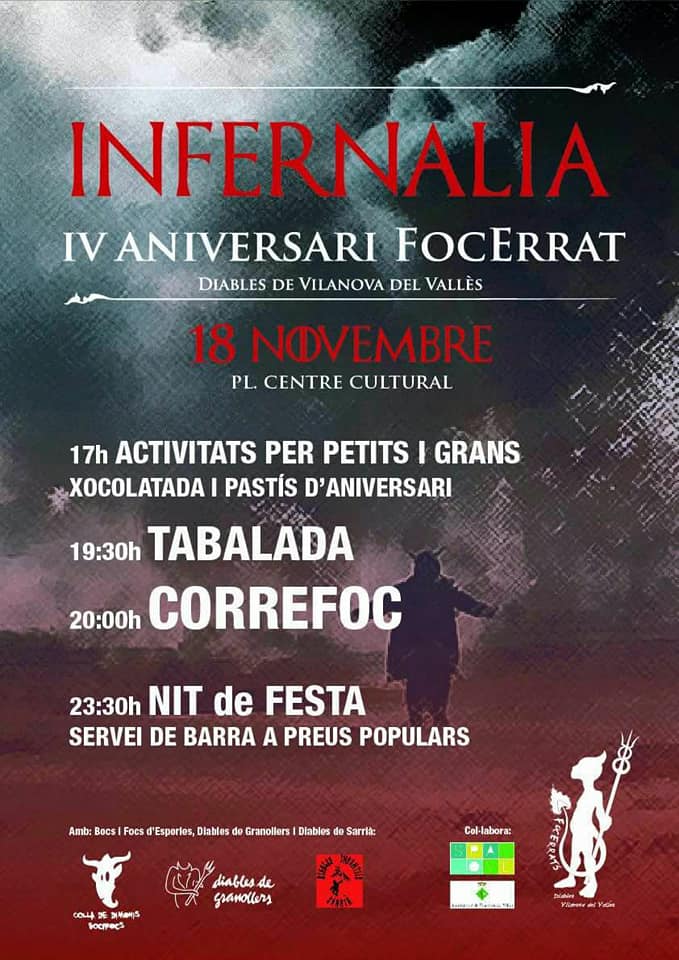 pcvilanova's tweet photo. Ahir, Divendres 17 de Novembre :
Preventiu en el correfoc dels nostres diables #Focerrats, en el seu
IV Aniversari "INFERNALIA"
Col.laborant amb nosaltres @pcivilsantfost , ambulancies la pau, i #policialocal.
#Protecciócivil #vilanovadelvallès https://t.co/wfHbx5HHhj