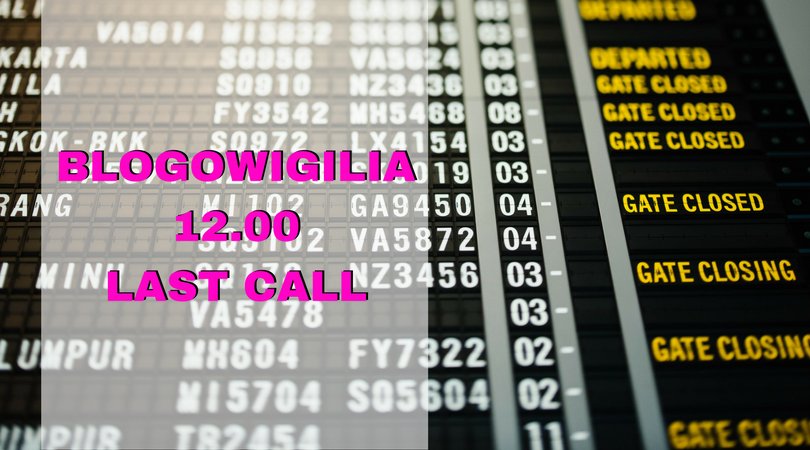 blogowigilia's tweet photo. Ostatnie zapisy na tegoroczną Blogowigilię dziś o godz.12.00! chodźcie na stronę :) https://t.co/LQquwTrlis Powodzenia! ✊✊ #blogowigilia #blogowigilia2017 #pomoctomoc https://t.co/YQje78oX2w