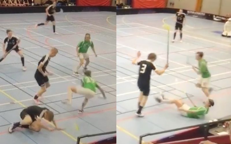 TV: Galna glidtacklingen på innebandyplanen som blivit en viral snackis: "Bambi på hal is" bit.ly/2ASUciw #innebandy #floorball
