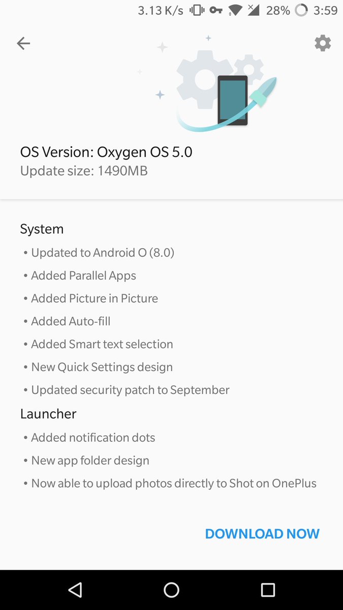 nirajbhusal's tweet photo. Oxygen OS 5.0 with Android 8.0 , Oreo rolling out for One Plus 3/3T.
#OxygenOS #OnePlus #OnePlusNepal #AndroidO #Android #Oneplus3T
@OnePlus_NPL https://t.co/fkyscrPWuw