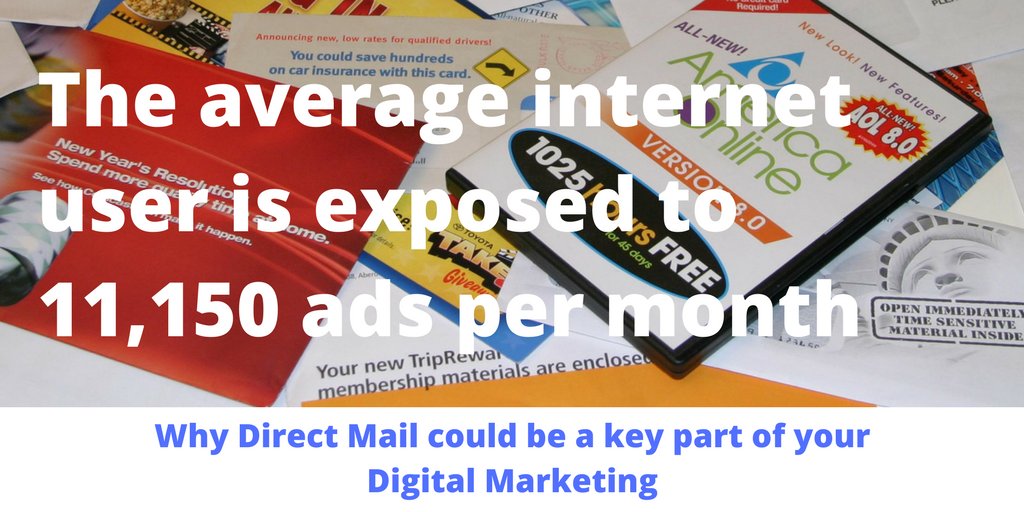 The average person receives 121 emails a day, is exposed to over 11,000 digital ads, and hold 7 different social media accounts. 

Find out how this is the perfect opportunity for Direct Mail and how your digital analytics can give your mailings the edge.

buff.ly/2mFvdgJ