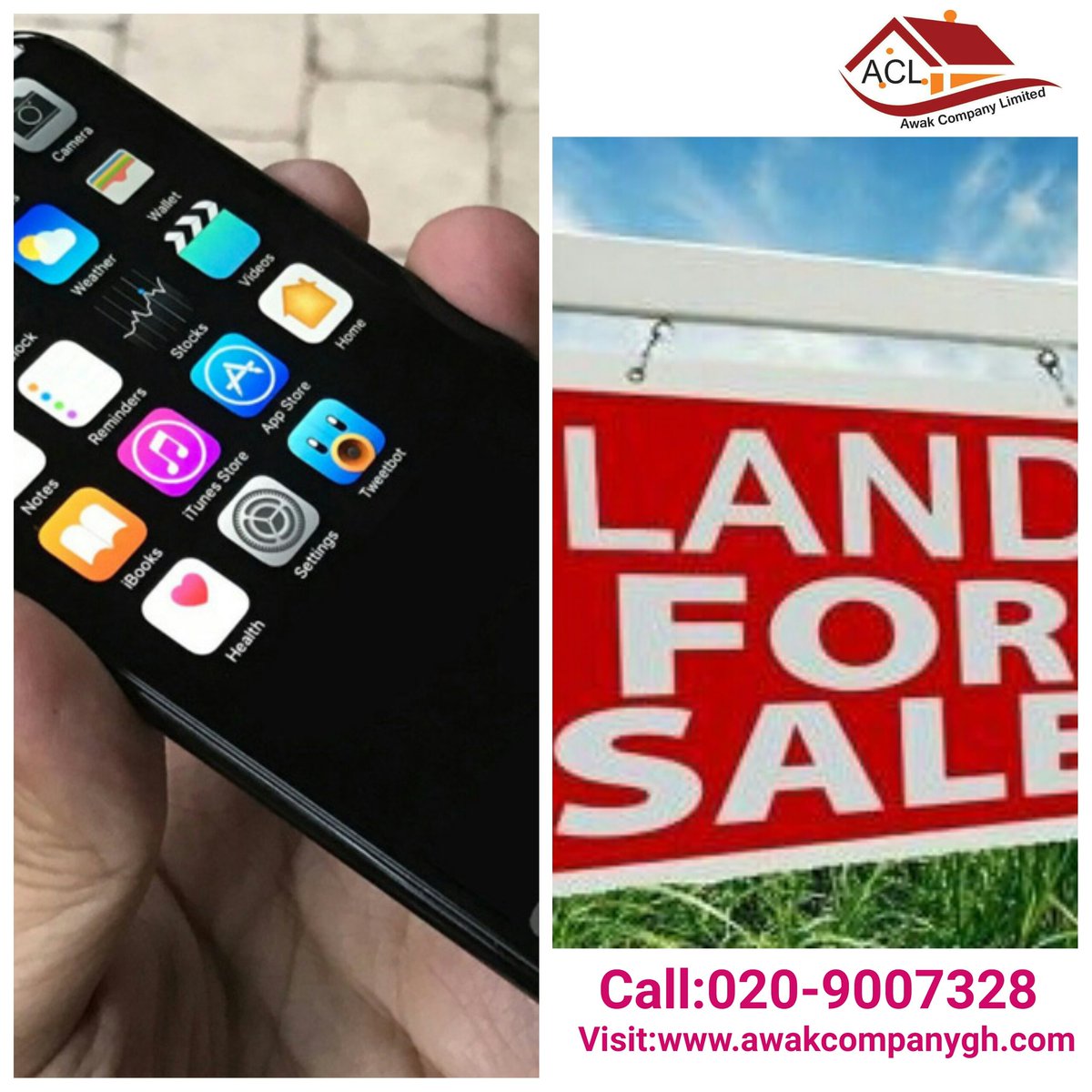 venunye06's tweet photo. Which is better investment of 4000 GHC,a cutting edge mobile phone or a down payment for a plot of land at Awak com ltd,Ho.
Call us today. https://t.co/xmBDIPq22v