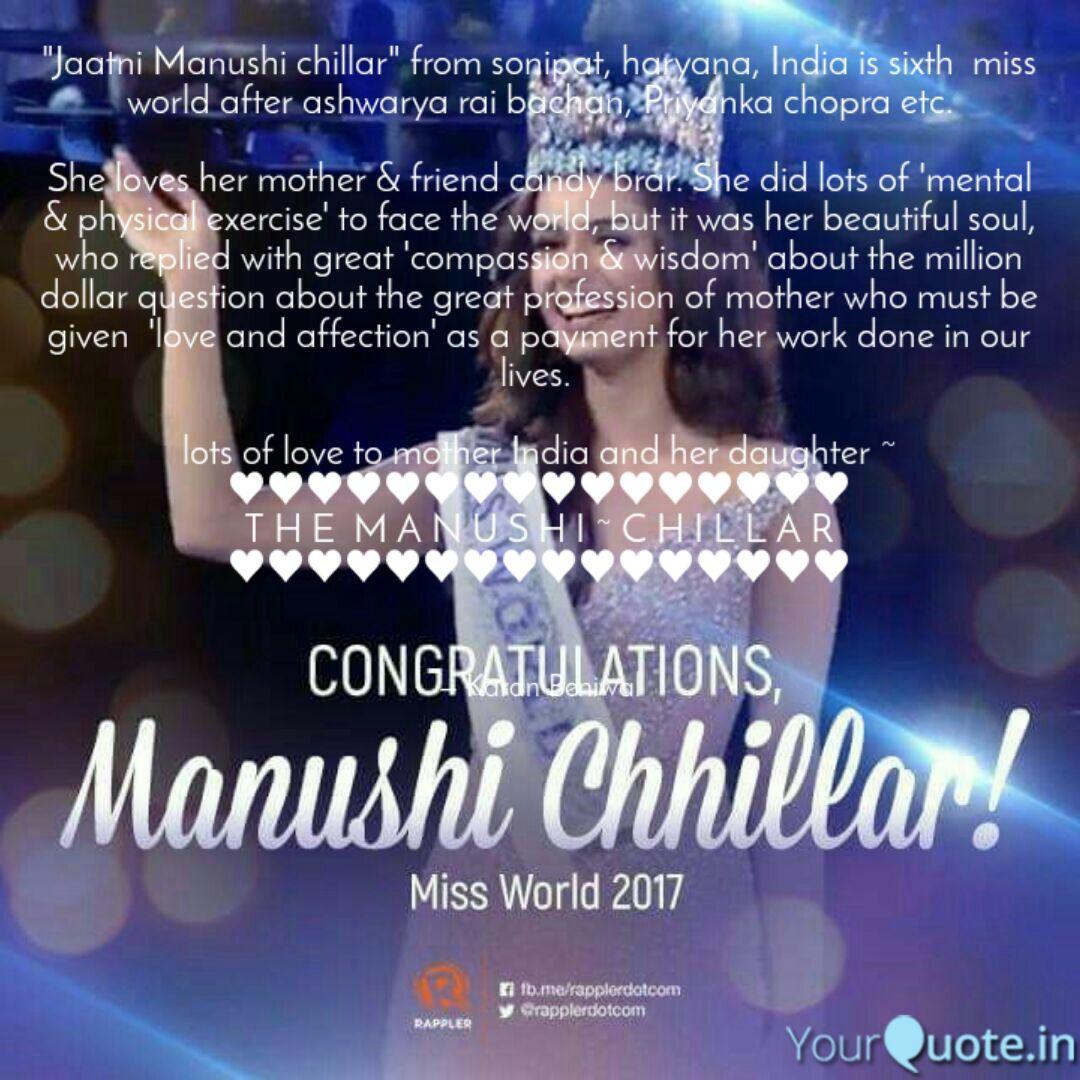 Karan2027's tweet photo. #missworld2017 #india #world #beauty #proud 

Follow my writings on https://t.co/mWcroUNhWn #yourquote via @YourQuoteApp https://t.co/DJ7PKgJiZf