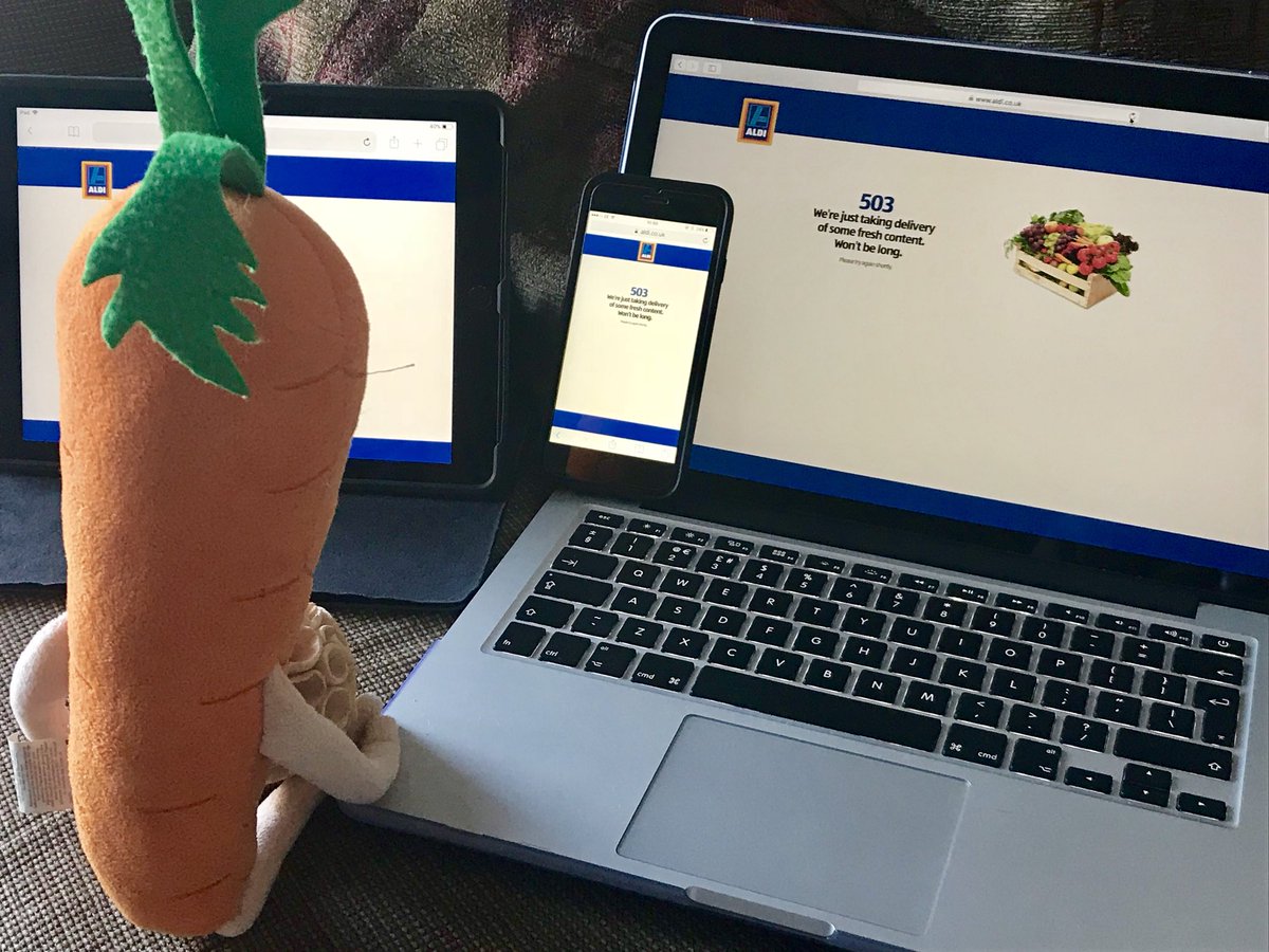 mick376ad's tweet photo. @AldiUK #KevinTheCarrot has got all his Apple gear out looking for KatieTheCarrot! #kevinandkatie #NetworkCrash @TheSun @DailyMailUK @Daily_Express @DailyMirror @ChronicleLive @Independent @TheSharminator @MetroUK https://t.co/xWPegjCtPw