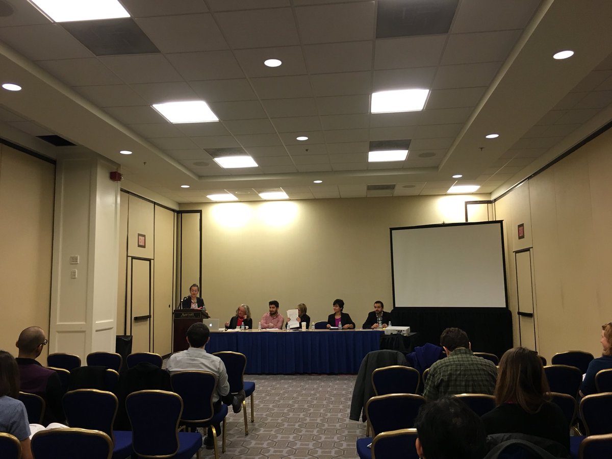 aftersaidat5's tweet photo. Amazing panel on Microhistories in the Middle East! “The Allure of the Mundane: What to do with the Micro and the Daily in Middle East History?” organized by Lucia Carminati gives invaluable insight to a time period continuously represented in cultural products. #MESA2017DC https://t.co/EoWkHh8P7S