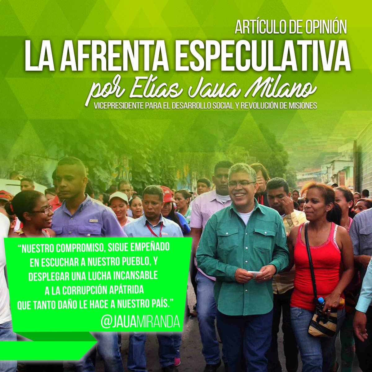 MSomosVen's tweet photo. ¿Has leido el artículo de opinión de  @JauaMiranda titulado La Afrenta Especulativa? Demos paso al debate nacional sobre este tema, ¡seamos parte de la solución!
Dale clic 👉 https://t.co/yiwAp0cyfX https://t.co/FDKwMtqab7