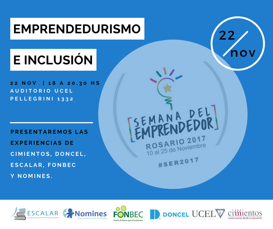 ProgramaEscalar's tweet photo. #22/11 Estaremos participando del panel de Emprendedurismo e Inclusión junto a otras organizaciones. Entrada libre y gratuita. #SER17 https://t.co/4ugHlPvnI7