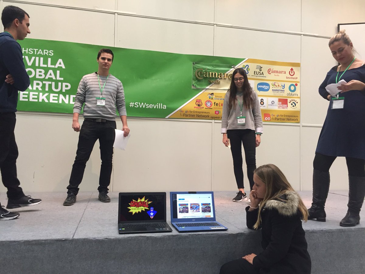 SWsevilla's tweet photo. Los rumores son ciertos, un grupo de superhéroes se ha infiltrado en #swsevilla. Son #comicwall https://t.co/KhACttBpyU