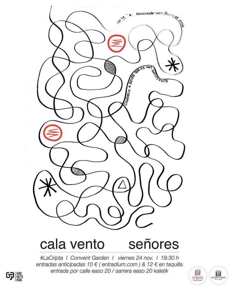 Una semana sin usar redes y venimos a lo grande. El viernes estamos con los buenos nois de <a href="/CalaVento/">Cala Vento</a> en Donosti gracias a <a href="/GureBazterrak/">Gure Bazterrak</a>. All is full of 💖
