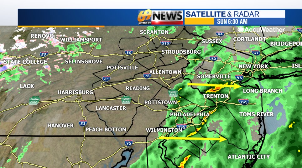 Showers quickly marching east this morning as cold front sweeps through. Drier, clearing, windy, and turning colder as temps slowly fall after frontal passage.  Here's your 6am radar: