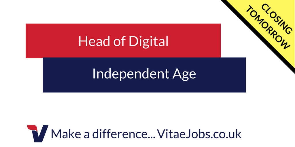 Vitae_3rdSector's tweet photo. ⚠️ CLOSING TOMORROW
📌 Job Role: Head of Digital
📌 For: @IndependentAge 
✅ More info here: https://t.co/5N7hIKRofS https://t.co/k1fS77QXS0