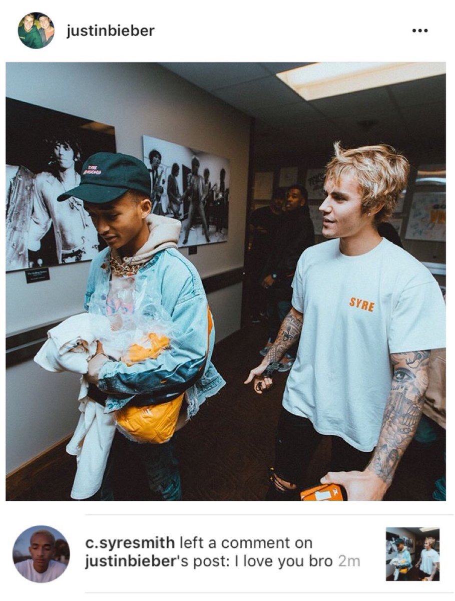 bieberinfobr's tweet photo. Comentário de Jaden Smith na foto de Justin Bieber via Instagram: “Eu te amo irmão” https://t.co/NkdWnGxZOD