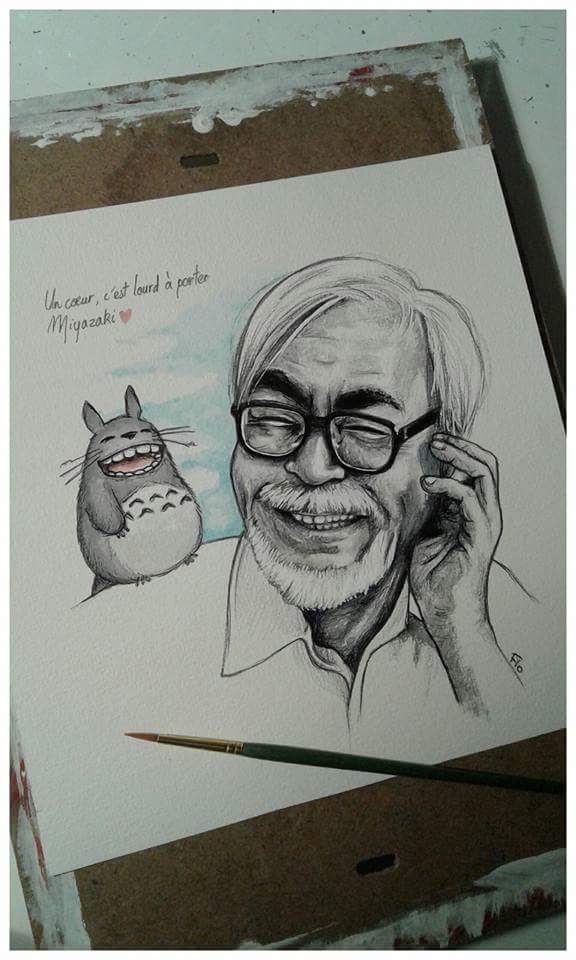 Mes dessins...
Le papa de Totoro ❤ Miyazaki ❤