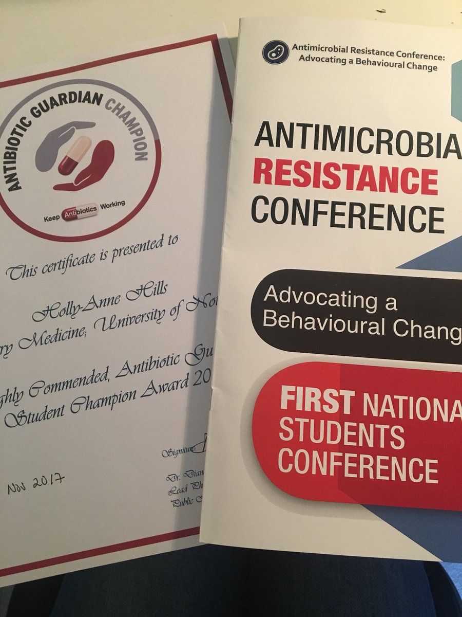 hollyannehills's tweet photo. Great day yesterday at the #AMRABC conference, so many great discussions and a lot of learning! And honoured to have been awarded highly commended for the antibiotic guardian student champion #keepAntibioicsWorking #AntibioticGuardian https://t.co/VPXAa4yuCG