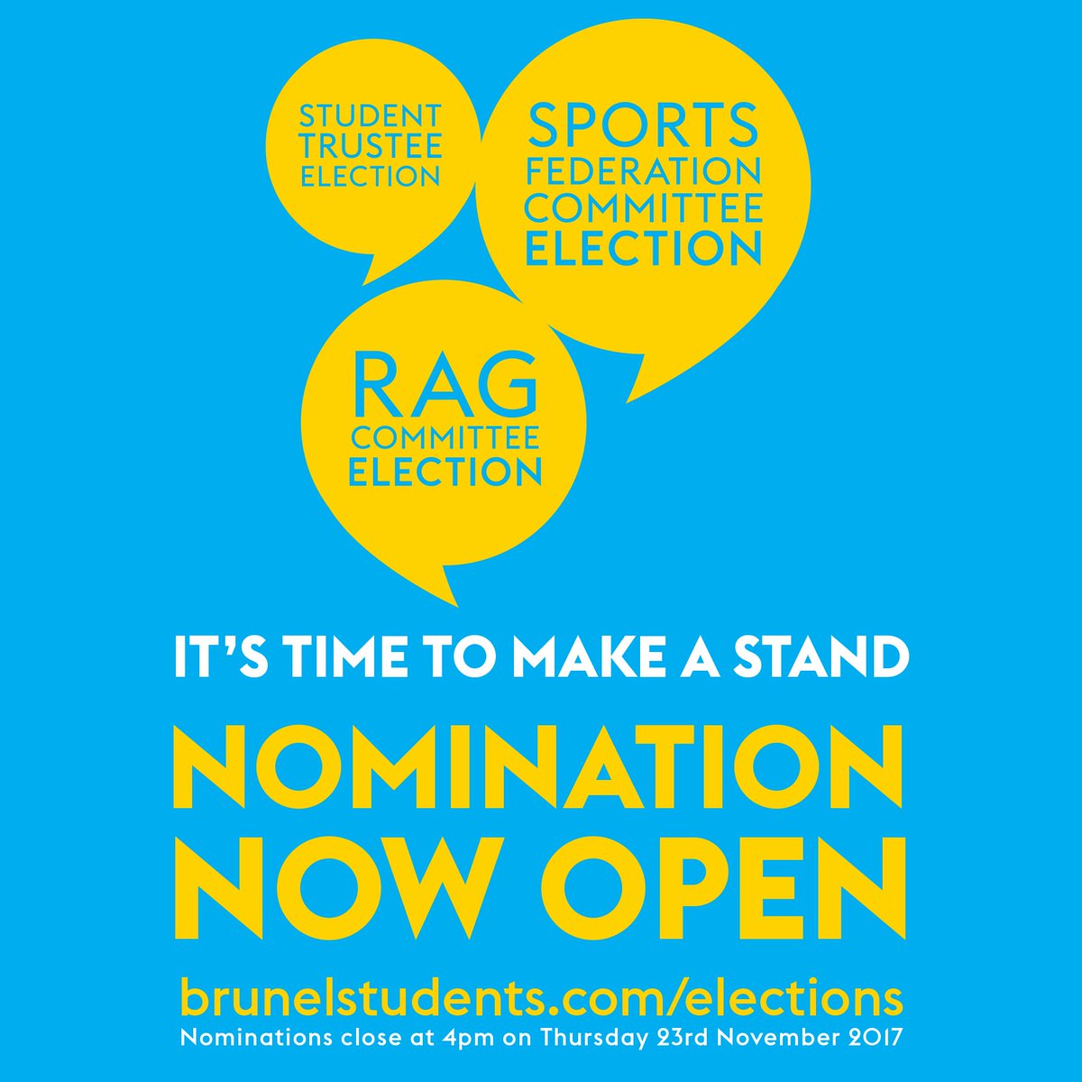 Interested in the work of <a href="/BrunelRAG/">Brunel RAG</a>? Want to help organise the next #RAGWeek? Stand to join #RAG committee in the by-elections! http:brunelstudents.com/elections #Charity #Elections #BrunelStand