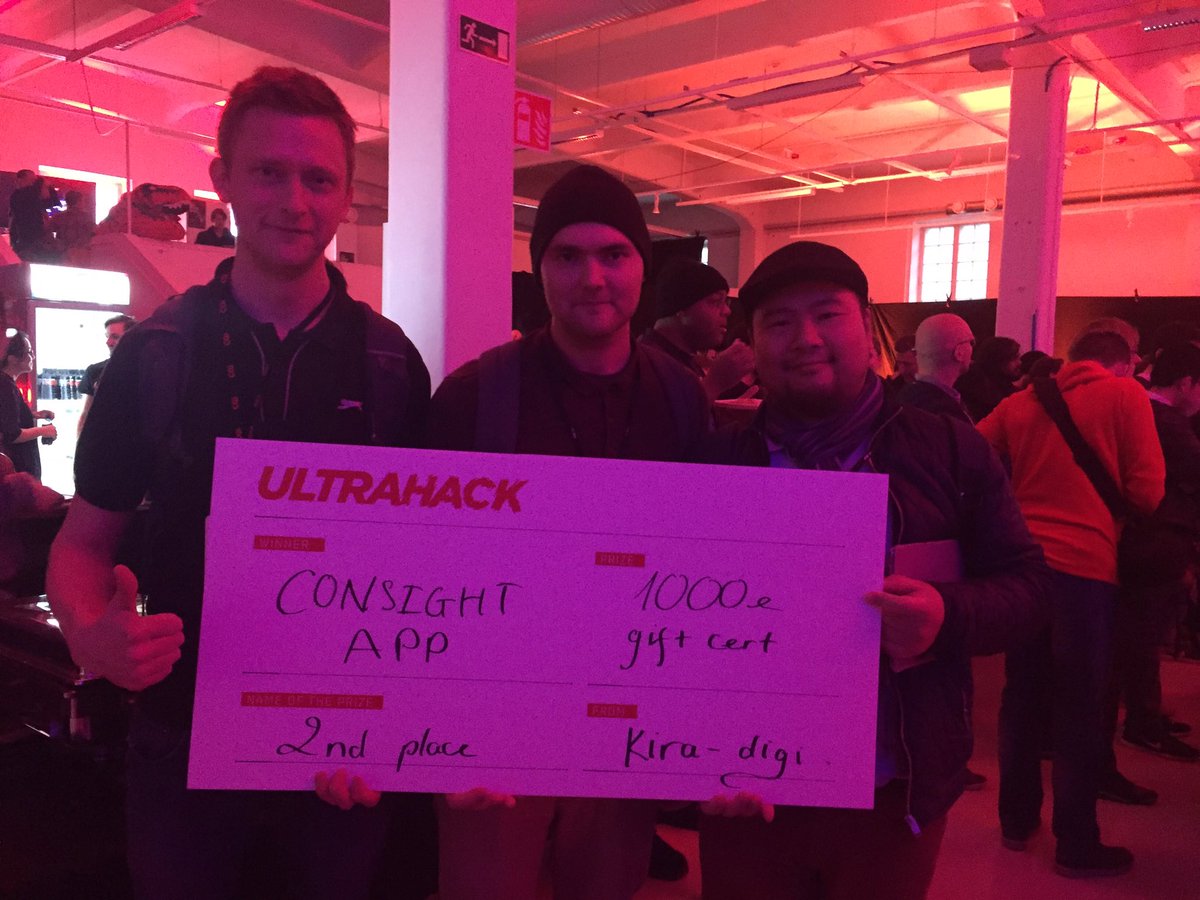 ConsightOy's tweet image. Tämäkin hack meni ihan mukavasti 😊 #ultrahack #SignSpace #timetracking