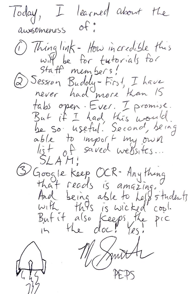 My first run at my intelligent notebook. Gotta perfect my drawing. And grammar. Can't start sentences with and.... #edtechteam #tvdsbtech #rocketbook