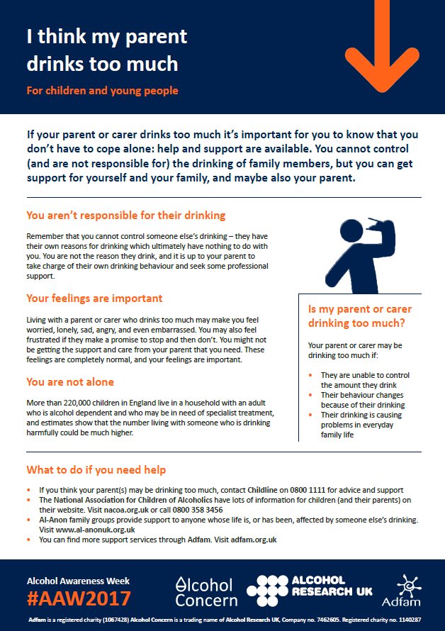 FurnessCAP's tweet photo. If your parent or carer drinks too much its important for you to know that you don't have to cope alone, help &amp; support are available #AAW2017 https://t.co/AxAkPQebFB