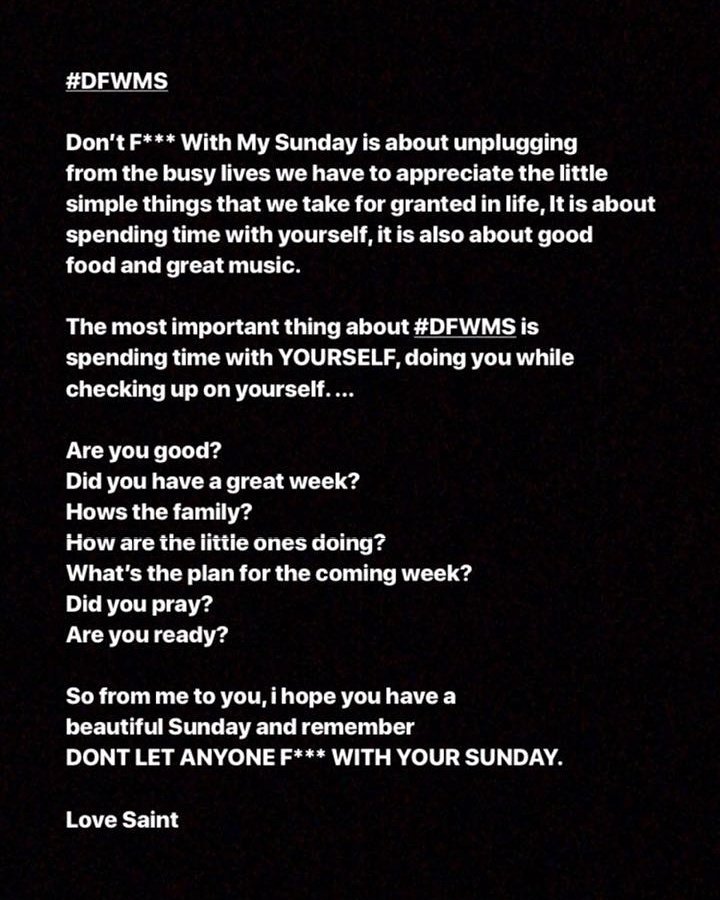 TarrynCharlie's tweet photo. Sunday wisdom served by @SainticalOne #DFWMS #SundayWisdom #LookAfterYourself https://t.co/pZgKMZSPi2