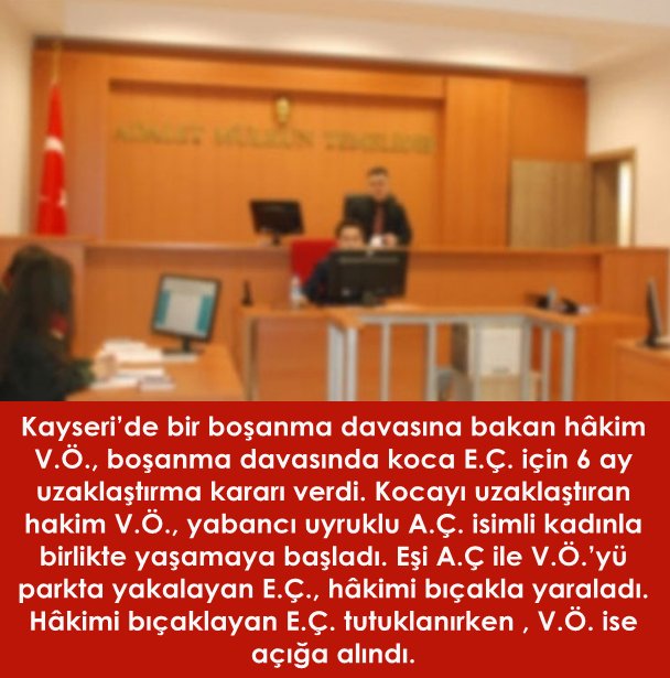 Boşanma davasına bakan hakim kadına aşık oldu, kocasına uzaklaştırma kararı verdi, kadınla beraber yaşamaya başladı.