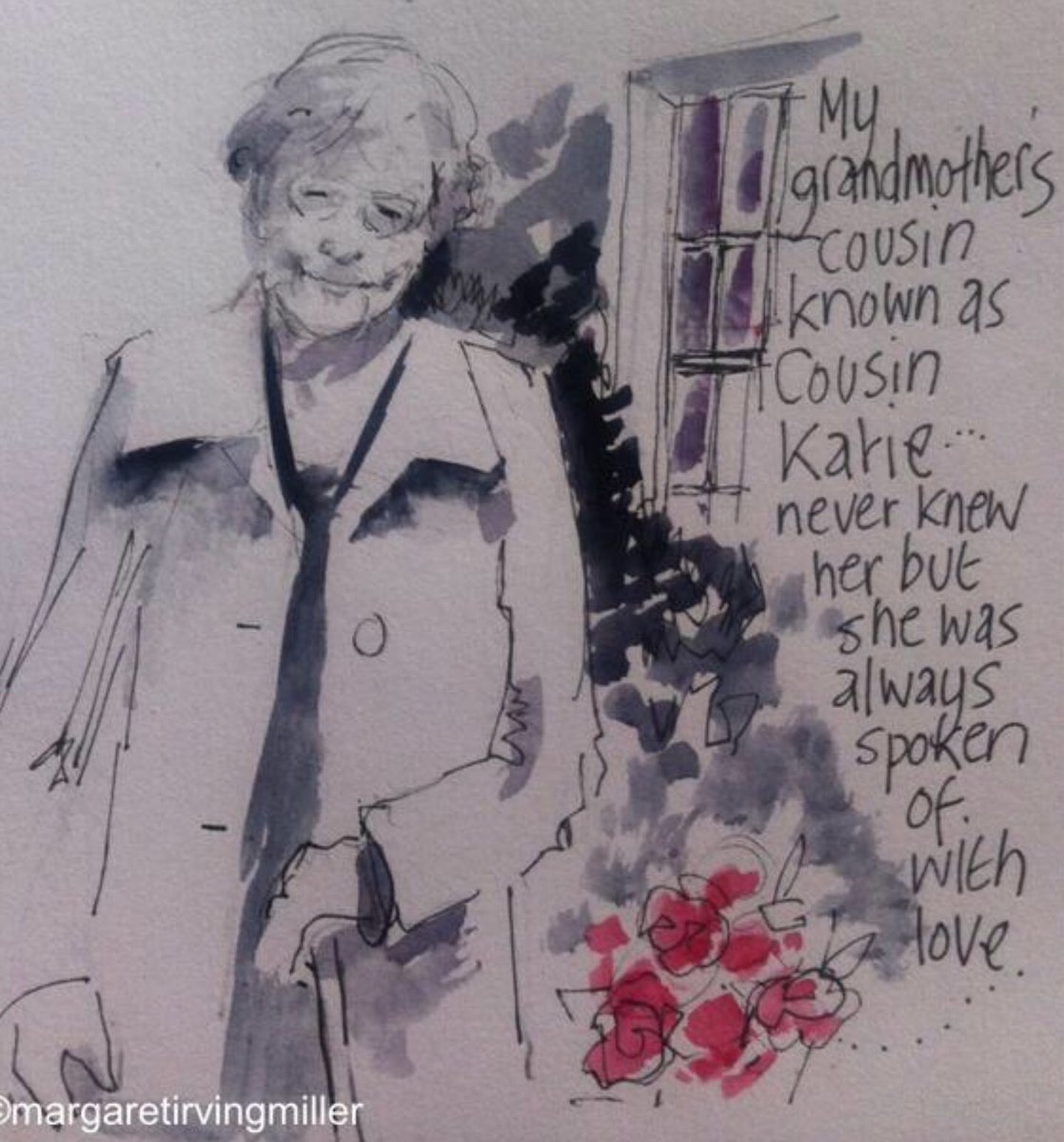 drawmill's tweet image. #portraitnovember #watercolour#illustrate#remembering#draw#smile#art#love#history#thepast#ink#illustrate