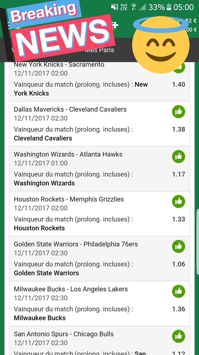 GMSPronos's tweet photo. Encore ?!! Et ou iii le 💯💰👊
Cote : 4.30
Mise : .. 000€
Gain ?: .4.300
#GMSPRONOS #nba #MoneyLine #Powermoney https://t.co/ge9Aaex2ws