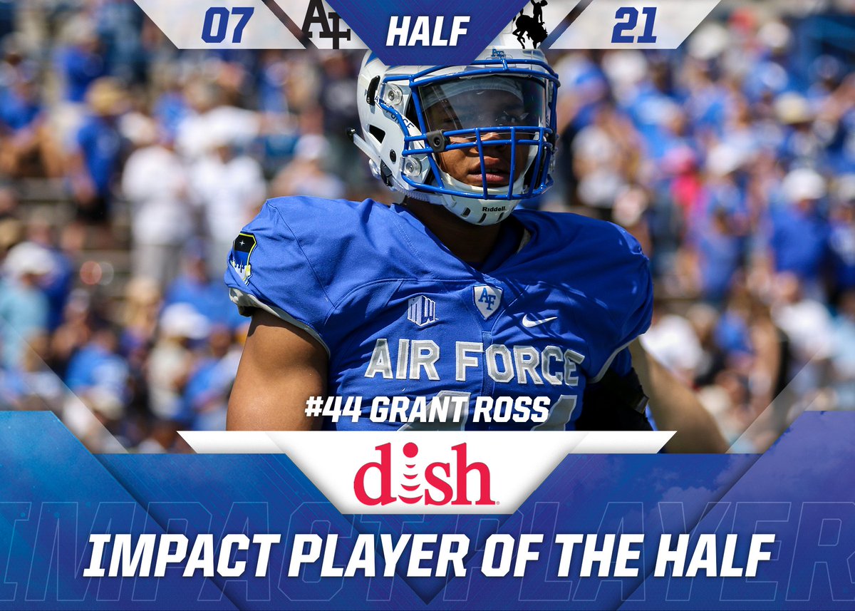 AF_Football's tweet photo. Your @Dish Impact Player of the Half was #44 LB Grant Ross who had a forced fumble during the first quarter. #Dish #OwnSaturday #Letsfly #AFvsWYO #BeatWYO https://t.co/lokD42Chcr