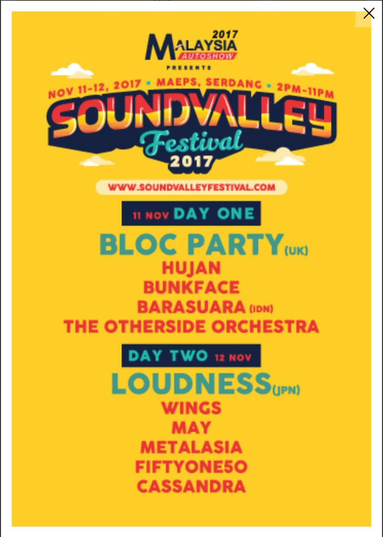 Jenn_Thompson's tweet photo. #SERDANG TODAY Nov12 SOUNDVALLEY FEST 2017 2-11pm ft. @LOUDNESS_INFO #Wings #May #Metalasia #FiftyOne50 @CassandraXHC https://t.co/ZVm8Wf5sOw