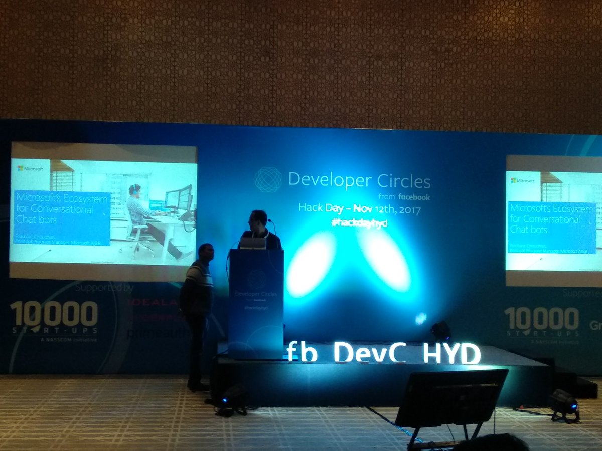 _satyavinay's tweet photo. A session on chatbots ..... ๐๐ฎ#hackdayhyd #chatbots #microsoft #facebook #DevCircles https://t.co/zH5NYblk6t