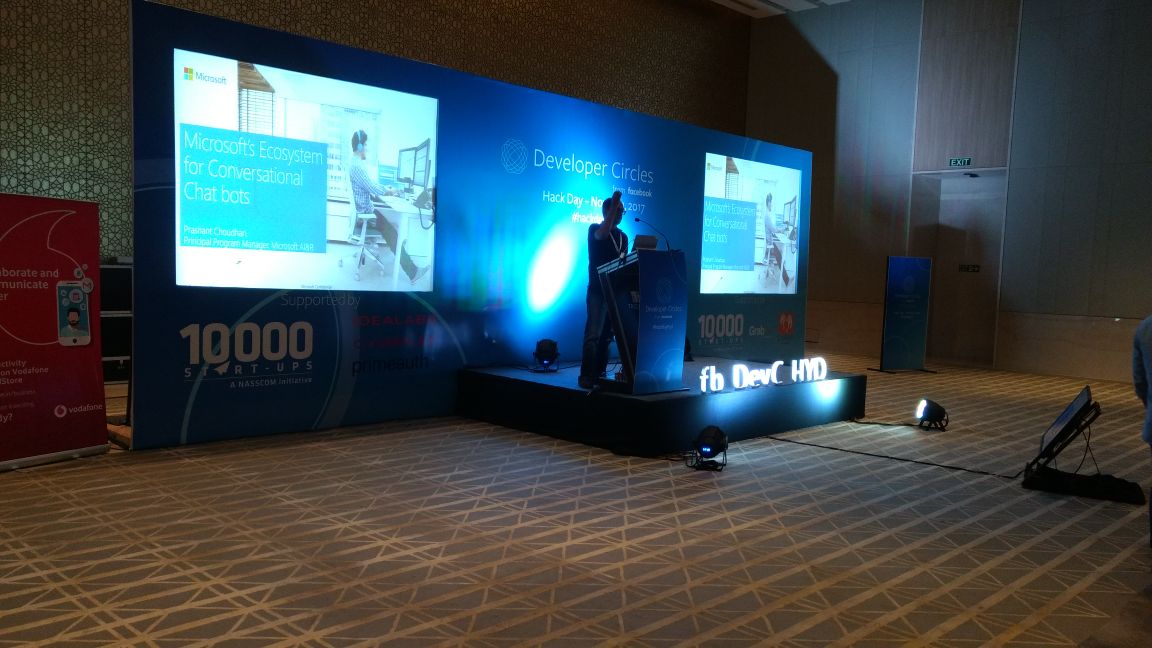vjbawra's tweet photo. Prashant choudhari , principal program manager microsoft @prashantbot talks about conversational chat bots at #hackdayhyd @NASSCOMStartUps @vodafone https://t.co/nPd7LgvVGP