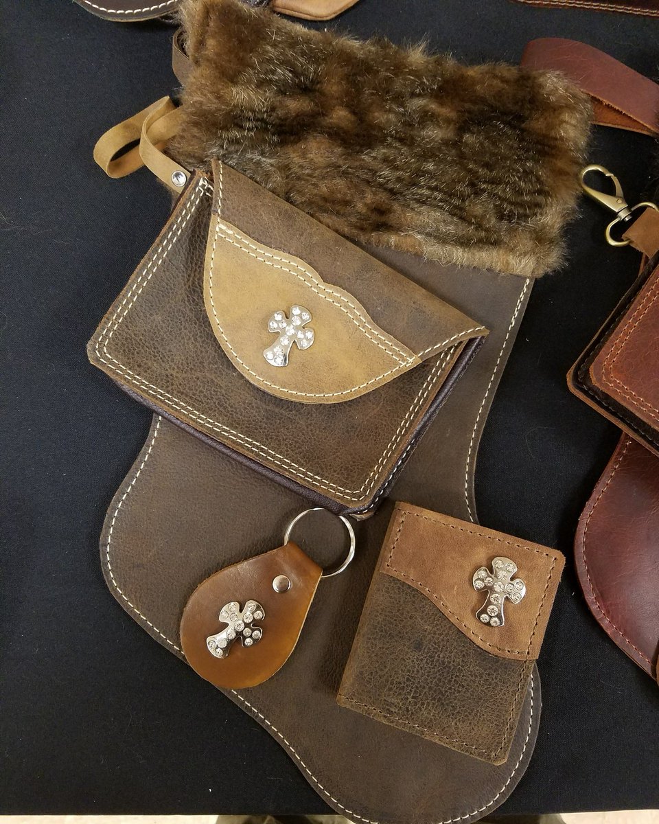 Cross concho leather women's gift set <a href="/hutchleather/">Hutch Leather Works</a>