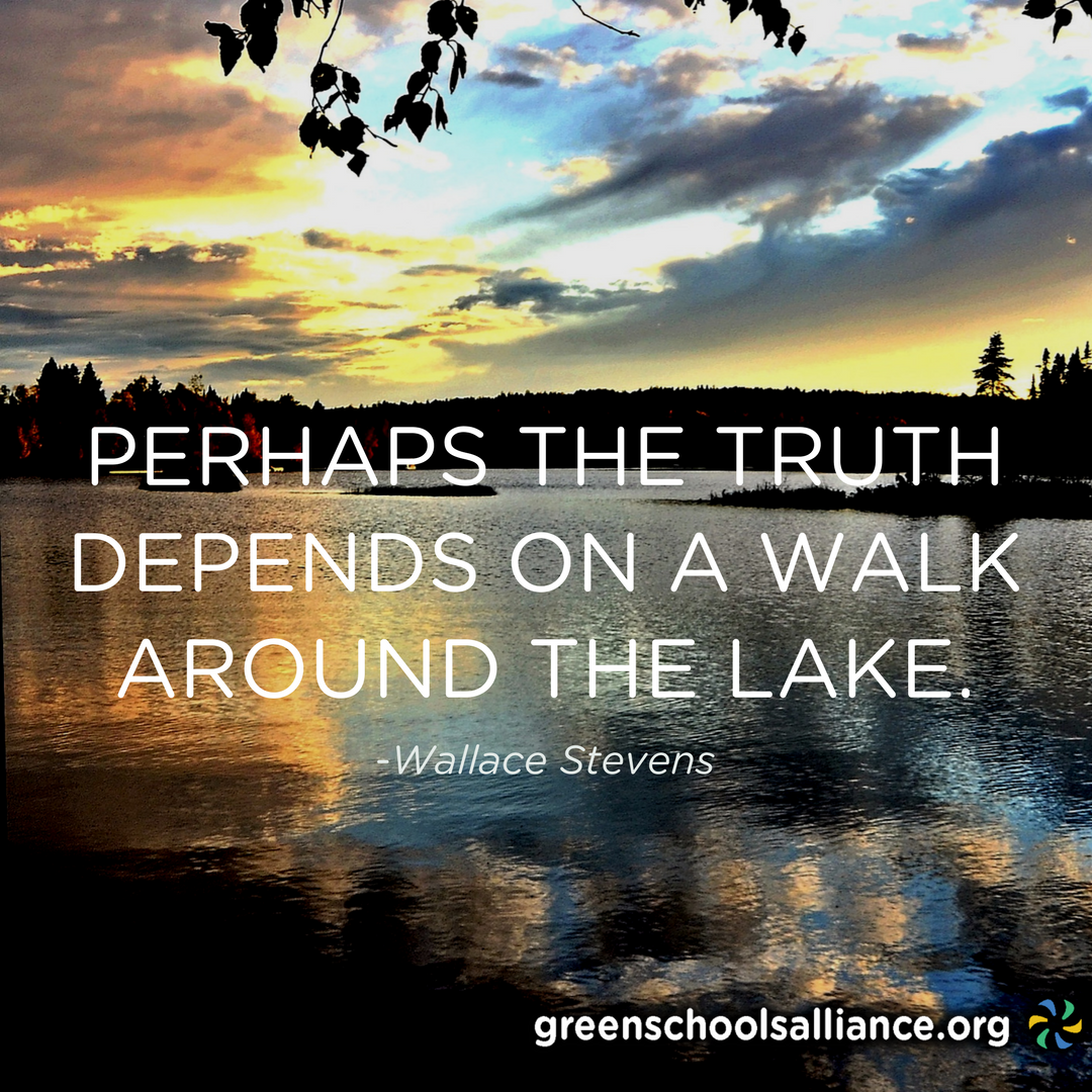 GreenSchoolsAll's tweet photo. Being in Nature Inspires, Clarifies and Motivates. Did you connect with #Nature today? "Perhaps the #Truth depends on a Walk around the Lake"- Wallace Stevens #sundayinspiration #connectiontoplace #environment #loveyourmother https://t.co/HenaknJT5M