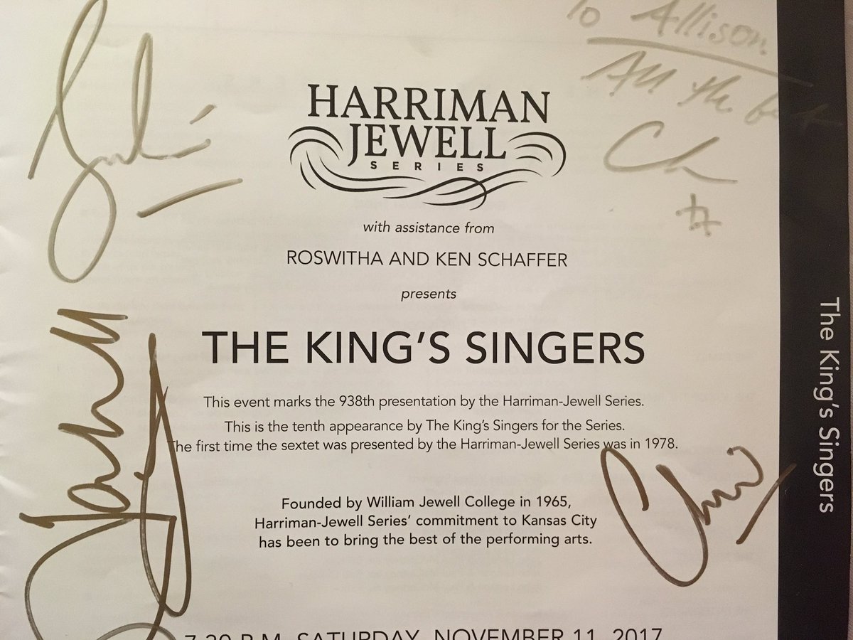 allison_maple's tweet photo. Such an honor to meet and sing with @kingssingers tonight! #iMarriedaBaritoneTonight https://t.co/Eb2RdlXwHm
