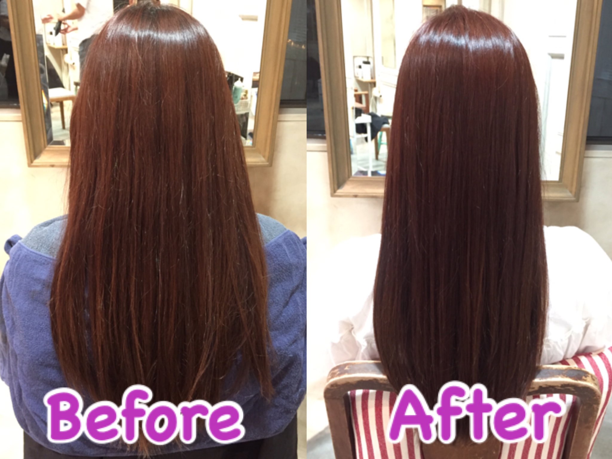 小林 海斗 表参道の美容師 Pa Twitter No 641 色落ちが激しく 黄色味が目立っていた髪色を トーンを変えずにナチュラルな チェリーレッドへカラーチェンジ もちろん仕上げに ブローやアイロンは一切無し ダメージレベルに合わせて薬剤を塗布し ダメージ保護の為