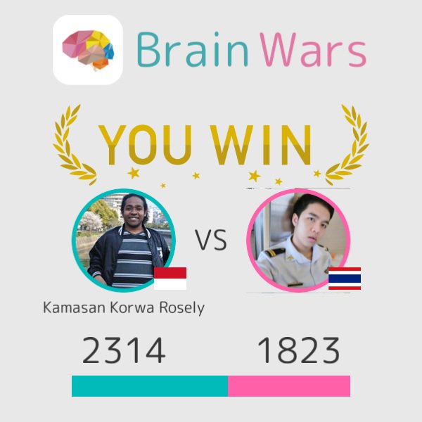 welcomeros's tweet photo. I challenged สไปรท์ and won:) Challenge players from around the world! #BrainWars https://t.co/hWsIQVhGVw https://t.co/kOYgBu1gU7