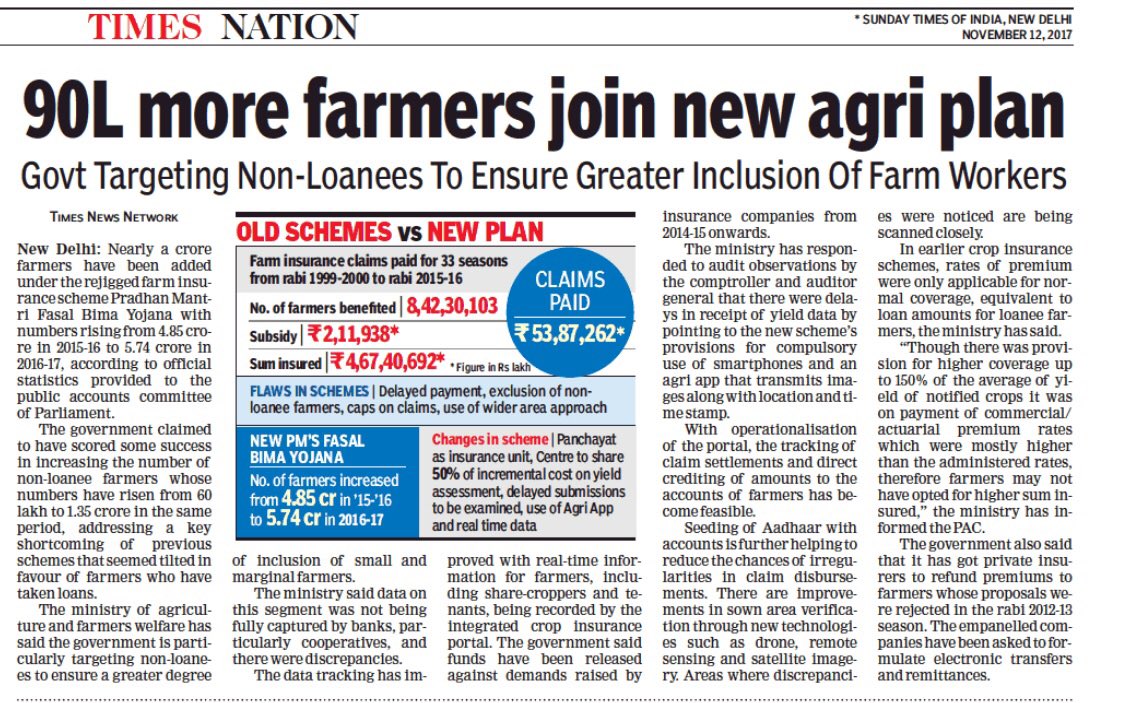 anandamorg's tweet photo. Number of Farmers covered under Pradhan Mantri Fasal Bima Yojana increase to 5.74 crore in 2016-17 against 4.85 crore in 2015-16. https://t.co/EPzKFjckTO