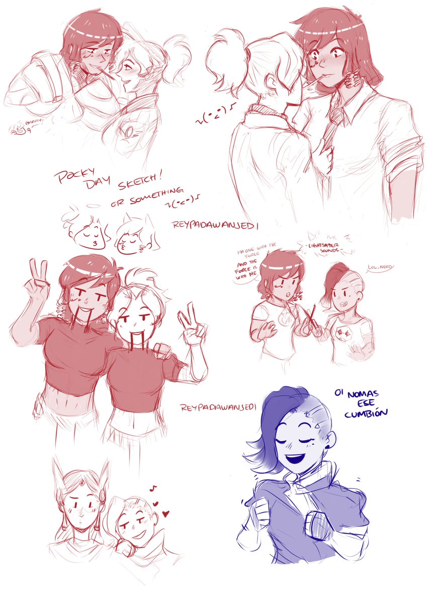 aliz_sf's tweet photo. some pharmercy (and sombra and symbra) sketches for the pocky day 11/11  :D livestream: https://t.co/iF6YZhG5F9 https://t.co/FlW1DKi8fl