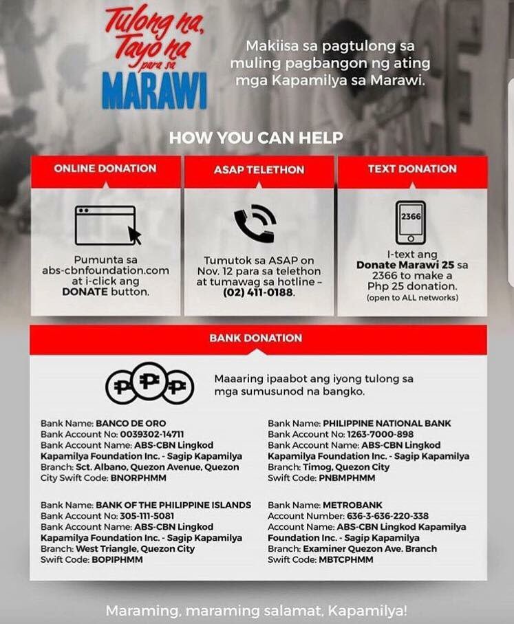 jmarcastro's tweet photo. Tulong na kapamilyaaaaa! #HelpMarawi https://t.co/uhhd3Wh4SM