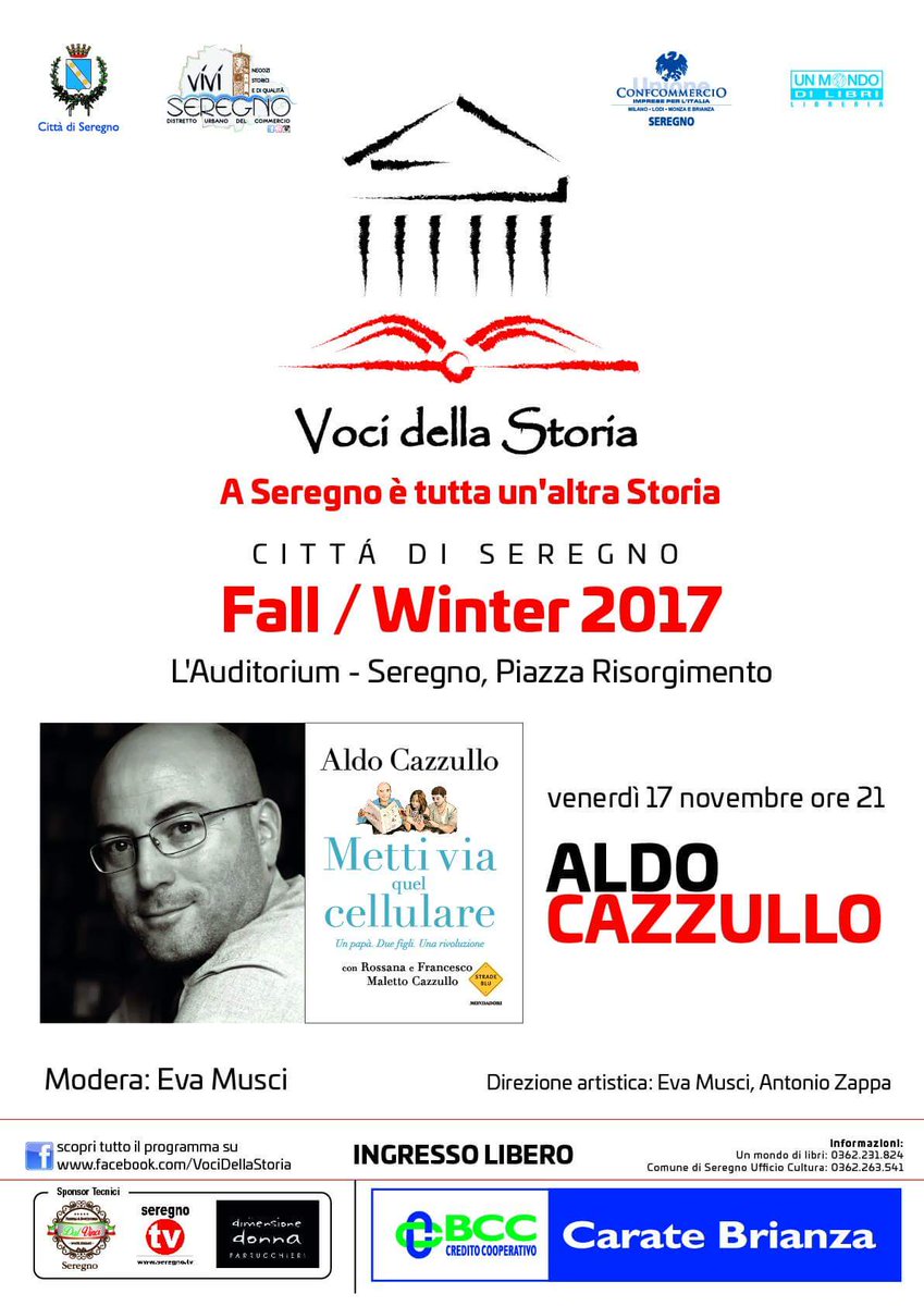 monlibri's tweet photo. https://t.co/9Lj6aCWHrs #mettiviaquelcellulare #Genitori #figli #social @Librimondadori #cazzullo #aldocazzullo #libreria  #cultura #libridaleggere #unmondodilibri #Seregno #Brianza #incontriconlautore #conferenze #presentazioni #vocidellastoria https://t.co/N9OzDwohzV