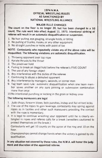 WBBooking's tweet photo. #Flashback 43 years ago! @nwa had a written set of rules that were #strictly enforced! https://t.co/zqXaAPX3Hj