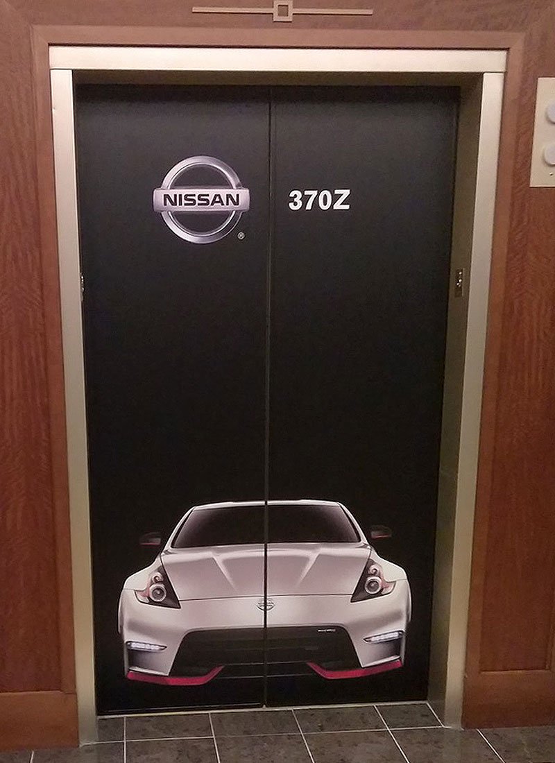 Printandexhibit's tweet photo. Just finished some elevator doors for a Nissan event. https://t.co/NXLDJCeXtY