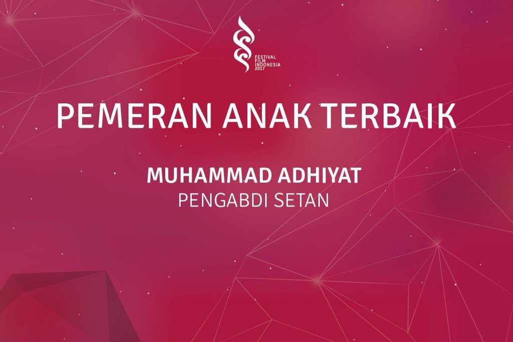 Peraih Pemeran Anak Terbaik Festival Film Indonesia 2017 - Muhammad Adhiyat - @pengabdi_setan #PialaCitra2017 #FFI2017 #62thFFI #FilmIndonesia #BanggaFilmIndonesia #FestivalFilmIndonesia #AkuCintaFilmIndonesia #AyoNontonFilmIndonesiadiBioskop