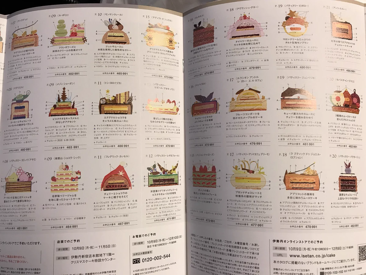 伊勢丹のクリスマスケーキカタログ有能すぎ！断面図が掲載されているｗｗｗ