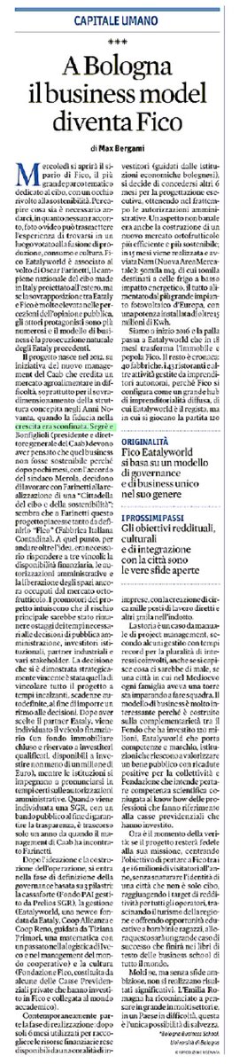 andrea_segre's tweet photo. Da #CAAB a #FICO @eatalyworld oggi su @sole24ore - Impresa&Territori un articolo ricostruisce la genesi e l'evoluzione del progetto.Grazie @maxbergami per aver raccontato un #pilotcase che ci impegna ed entusiasma da 5 anni insieme a @Twiperbole e @Prelios #opening 15 novembre https://t.co/c5lu4nKzdF