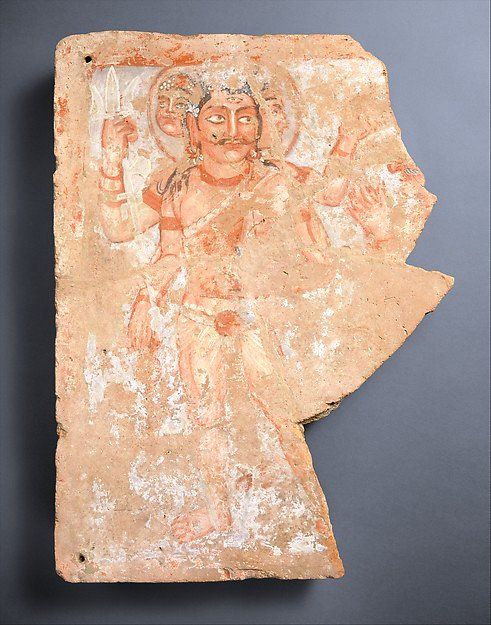 A 3rd century ceramics-painting depiciting Lord #Shiva from #Afghanistan reigion during the reign of the #Kushana Empire (Kuṣāṇ Rājavaṃśa: 150 BC–300 AD). The Kushanas adopted many beliefs and customs, including Zoroastrianism, Hinduism, Buddhism and the Greek cults.
