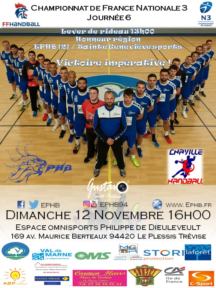 EPHB_'s tweet photo. #GAMEDAY à l'estadio !
13h : #EPHB / Sainte Genevieve (SM2)
16h : EPHB / @chavillhandball (SM1)
ALLEZ LES LIONS ! cc @Plessis_Trevise https://t.co/DJRzTKBN4U