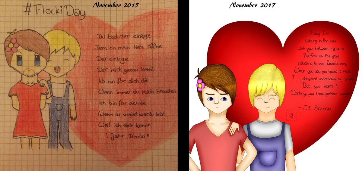 Reallyitssoph's tweet photo. Zeichnung für @Nestfloh & @RealBlocki
Redraw von der #Flockiday Zeichnung von 2015 (die ich letztes Jahr definitiv schon redrawet habe, aber die ich nicht mehr finden kann)
Hope you like it
2 years of practice ✨ https://t.co/syzebpTd8M