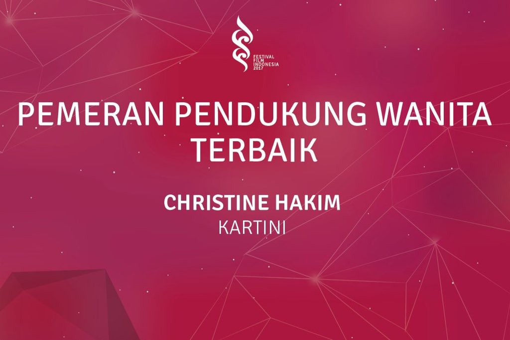 Peraih Pemeran Pendukung Wanita Terbaik Festival Film Indonesia 2017 - Christine Hakim - <a href="/KartiniFilm/">Film Kartini</a> #PialaCitra2017 #FFI2017 #62thFFI #FilmIndonesia #BanggaFilmIndonesia #FestivalFilmIndonesia #AkuCintaFilmIndonesia #AyoNontonFilmIndonesiadiBioskop